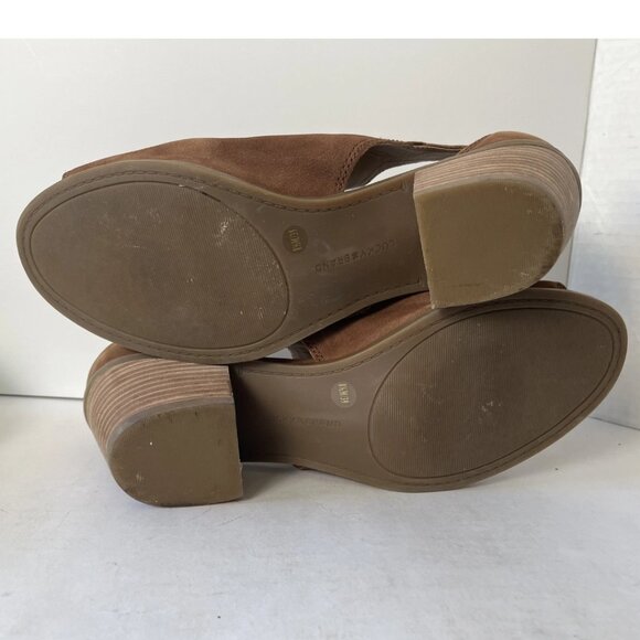 Lucky Brand Barimo Brown Suede Peep Toe Booties 8 - Picture 10 of 15